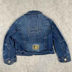 Baby Phat Denim Jacket Vintage Jean Jacket Y2K Medium Studded